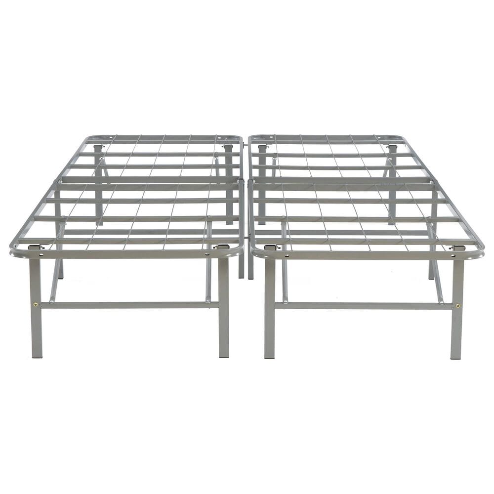 Linon Home Decor Franson Full Folding Platform Bed Frame in Dark Pewter, , large