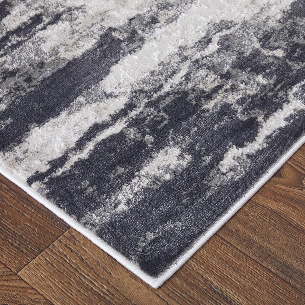 Feizy Prasad 5&#39; x 8&#39; Ivory and Charcoal Area Rug, , large