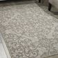 Nourison Damask DAS01 8" x 10" Ivory and Grey Area Rug, , large