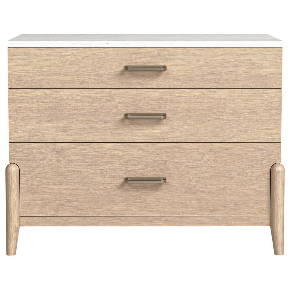 Stickley Furniture Lucerne 3 Drawer Nightstand in Sunwashed Linen, , large