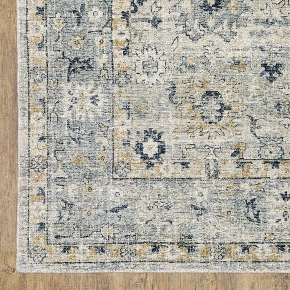 Oriental Weavers Windham WIN01 Ivory and Blue 2&#39;6&quot; x 10&#39; Runner, , large