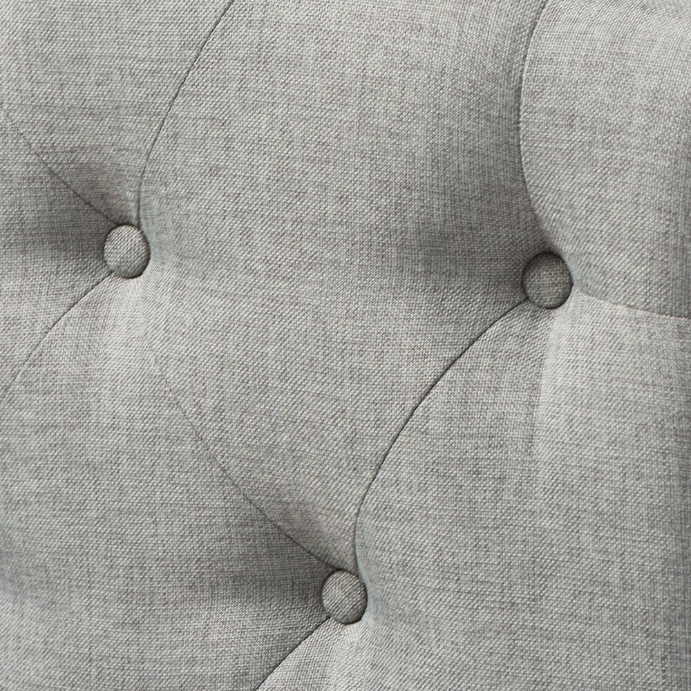 Baxton Studio Myra Twin Upholstered Panel Headboard in Grey, , large