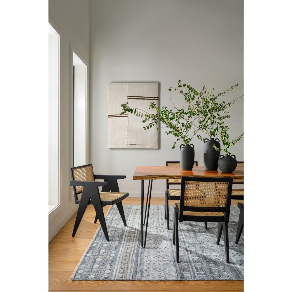 Surya Pompei White, Black, Metallic Silver, Medium Gray, Light Gray, Brown and Sky Blue 10&#39; x 14&#39; Area Rug, , large