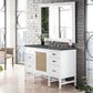 James Martin Vanities Addison 48" Single Bathroom Vanity in Glossy White with 3 cm Parisien Bleu Quartz Top and Rectangular Sink, , large