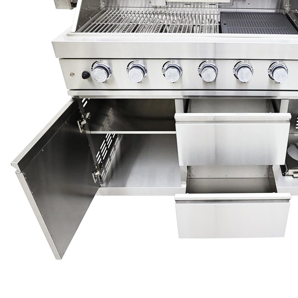 Forno Bulnes 4-Piece Outdoor Kitchen Grill Set with Beverage Center in Stainless Steel and White, , large