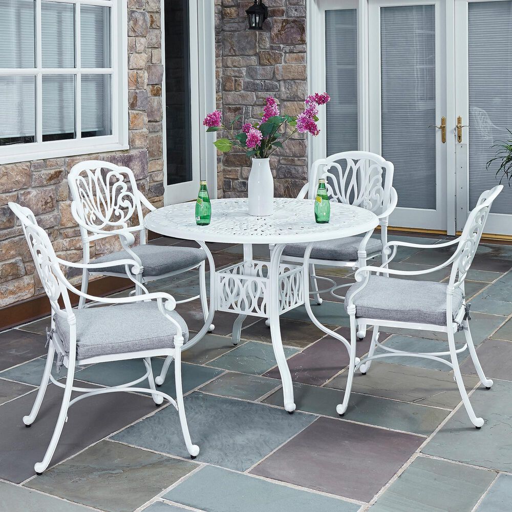 Homestyles Capri 5-Piece 42 in Dining Set in White, , large
