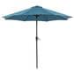 Furniture of America Dawn 9" Push Button Tilt and Crank Lift Octagon Patio Umbrella with Base in Blue, , large
