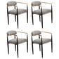Morden Fort Modern Boucle Arm Chair with Grey Cushion in Black and Gold (Set of 4), , large