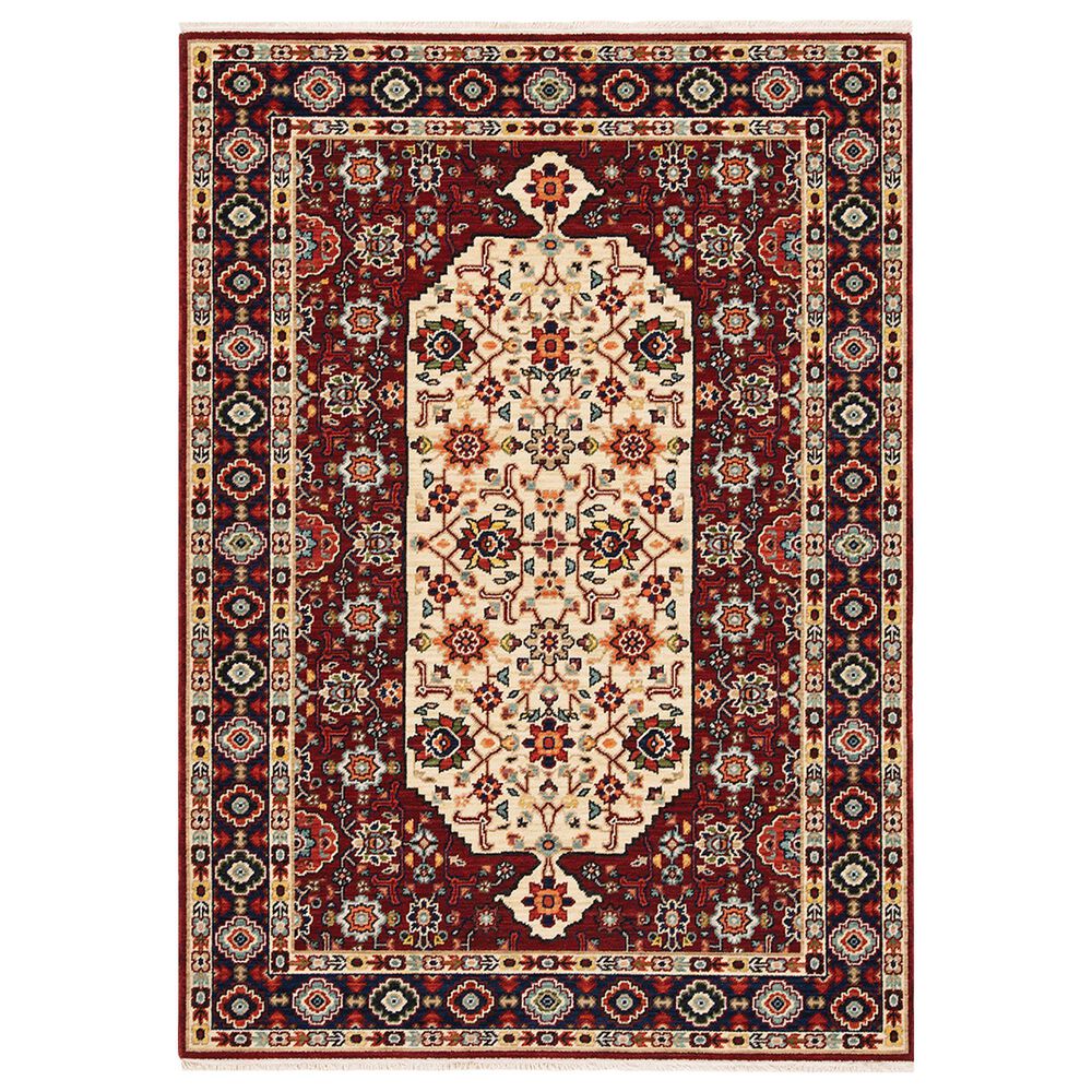 Oriental Weavers Lilihan Oriental 1802W 7"10" x 10"10" Red Area Rug, , large