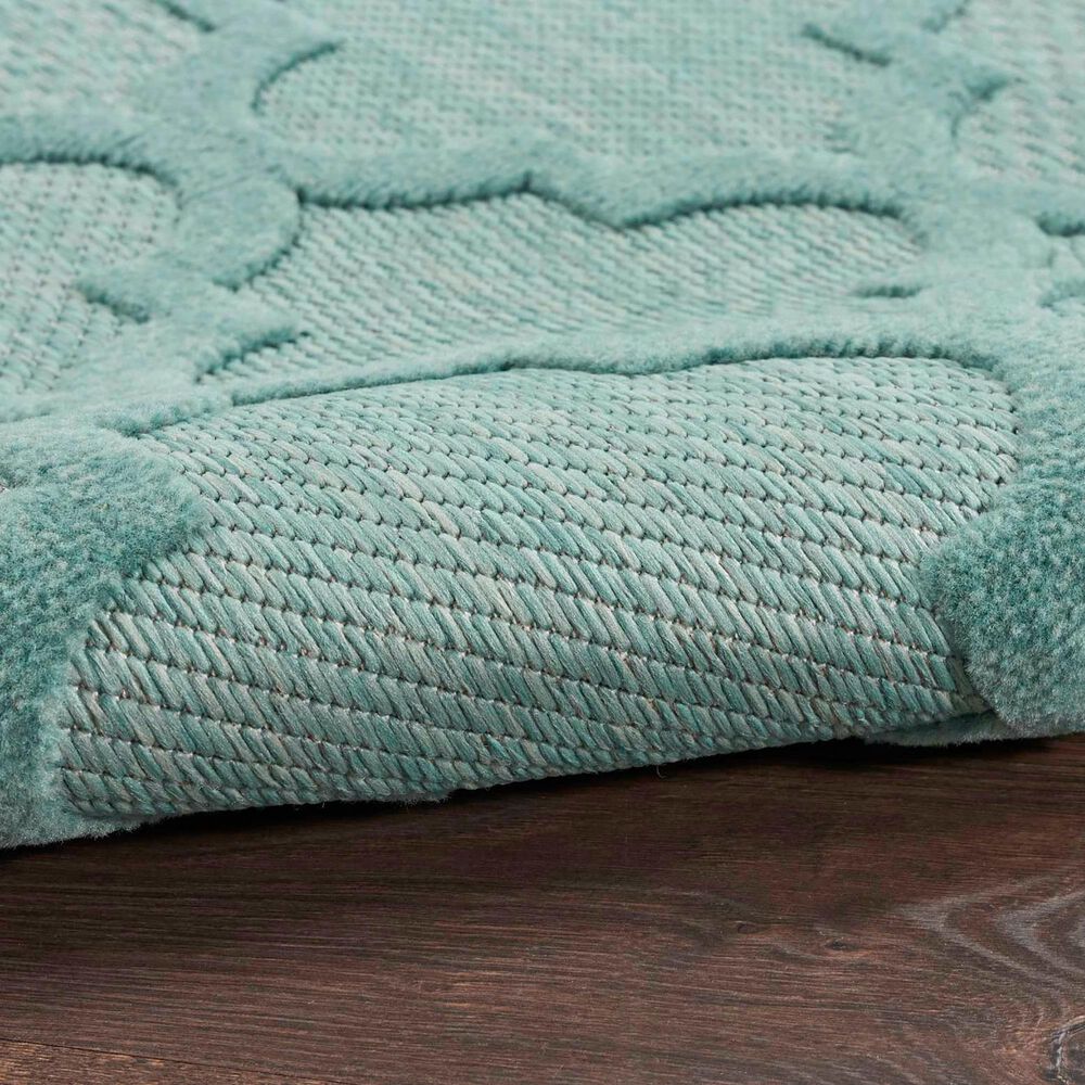 Nourison Easy Care 8&#39; x 10&#39; Aqua and Teal Indoor/Outdoor Area Rug, , large