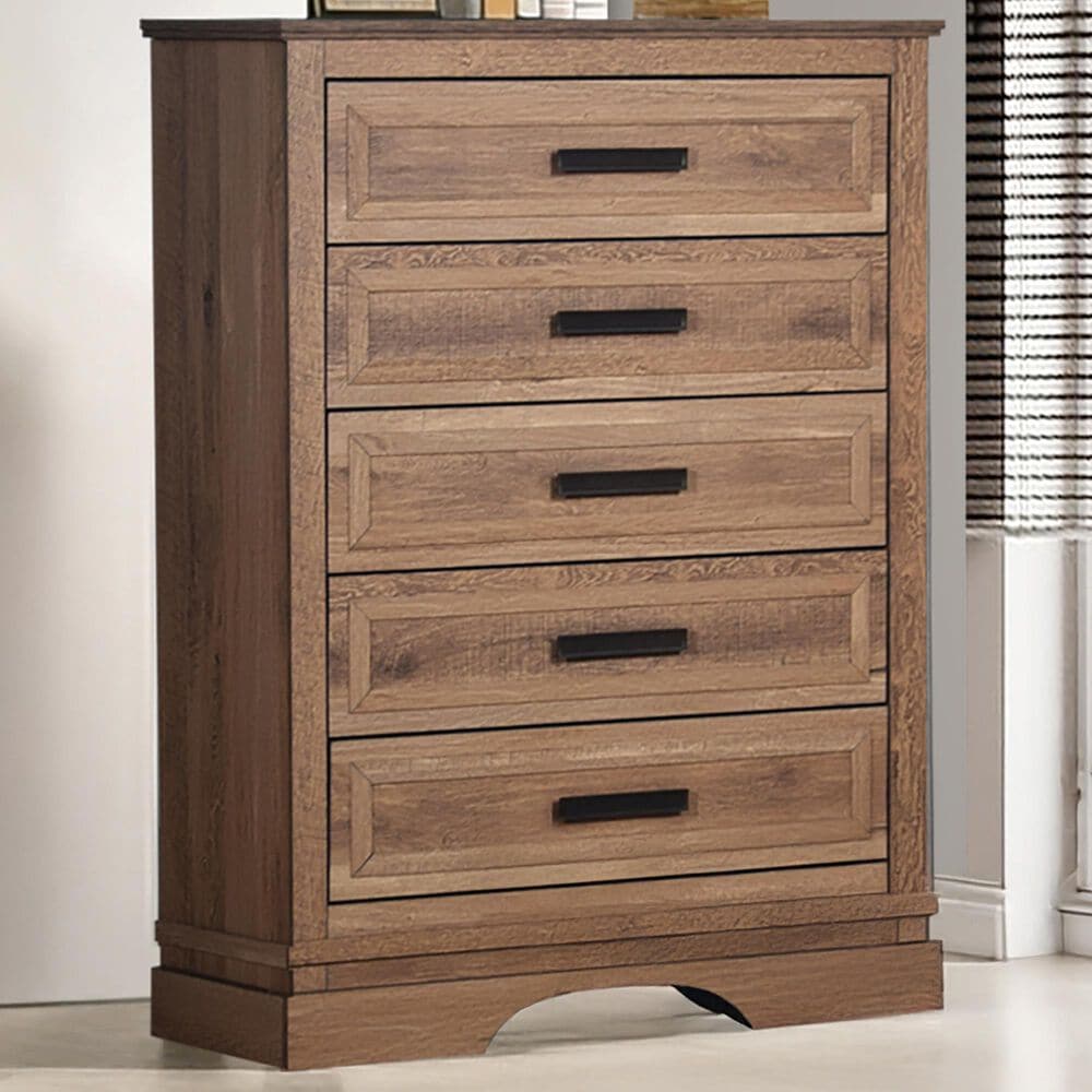 New Heritage Design Coventry Hall 5-Drawer Chest in Pecan, , large