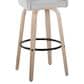 LumiSource Hannah Swivel Bar Stool with Grey Fabric Upholstery in Whitewashed and Black (Set of 2), , large