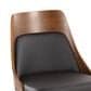 LumiSource Anabelle Side Chair with Brown Faux Leather Cushion in Walnut (Set of 2), , large