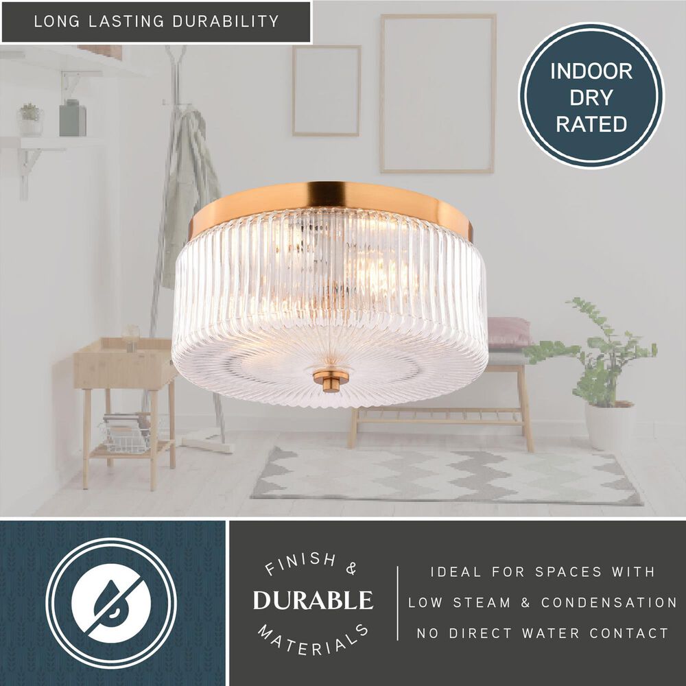 Vaxcel Riverside 2-Light Flush Mount in Muted Brass, , large
