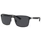 Rayban Glasses Sunglasses with Dark Grey Lenses in Polished Black on Black, , large