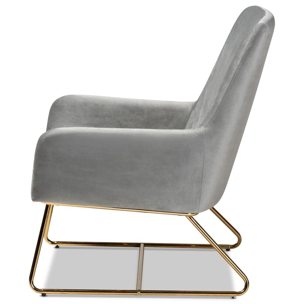 Baxton Studio Sennet Arm Chair in Grey, , large