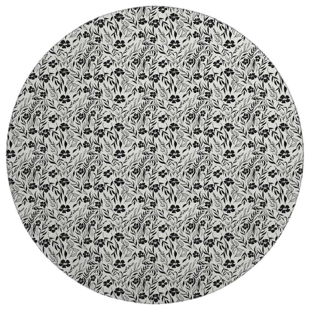 Dalyn Rug Company Soft Essentials Floral Ivory 8" Round Indoor/Outdoor Area Rug, , large