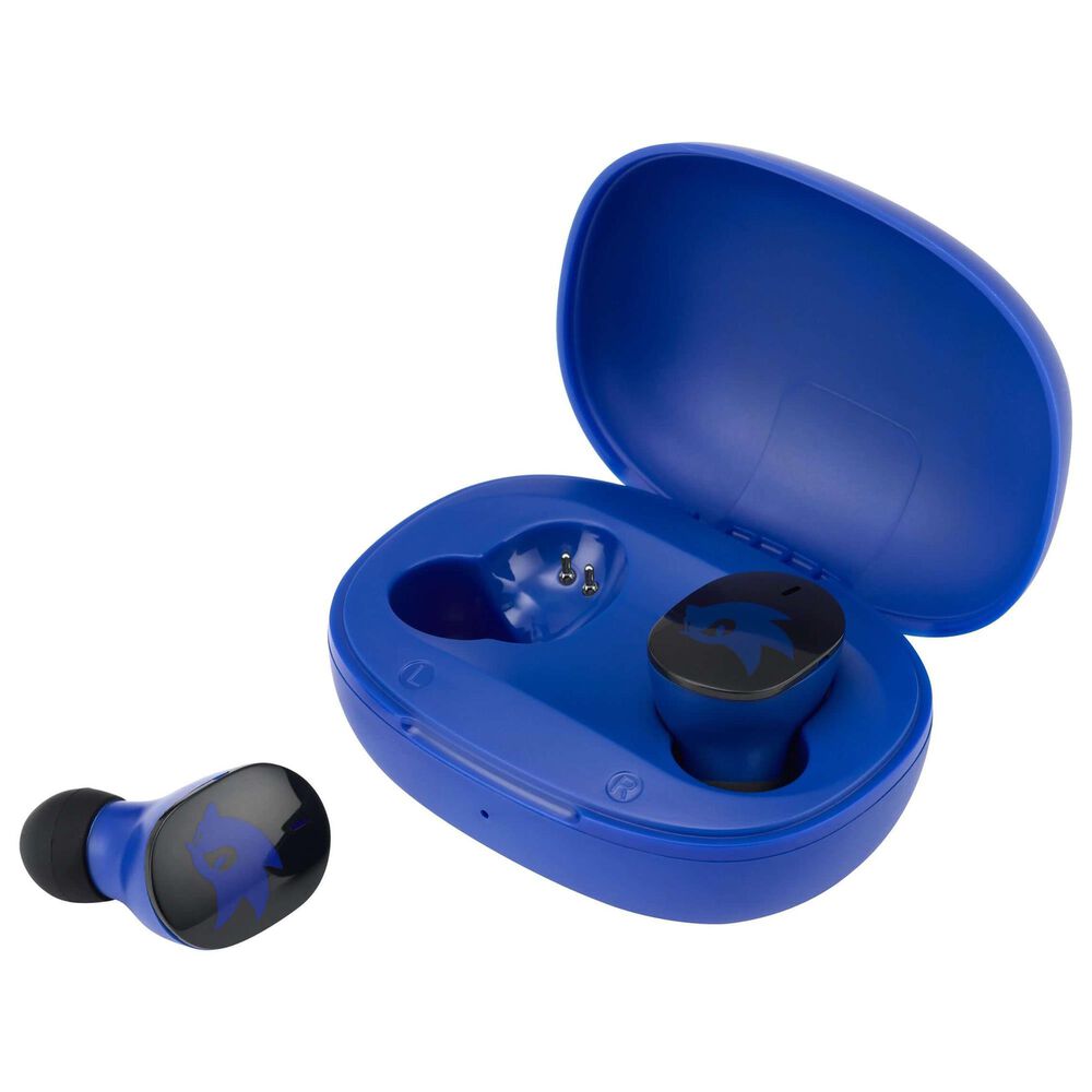 KIDdesigns Sonic the Hedgehog Bluetooth True Wireless Earbuds with Charging Case in Blue, , large