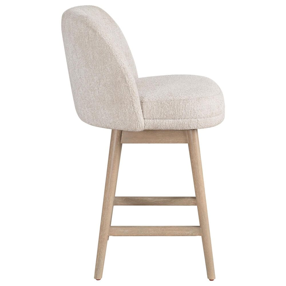 Armen Living Sadie 26" Swivel Counter Height Stool in Washed Wood, , large