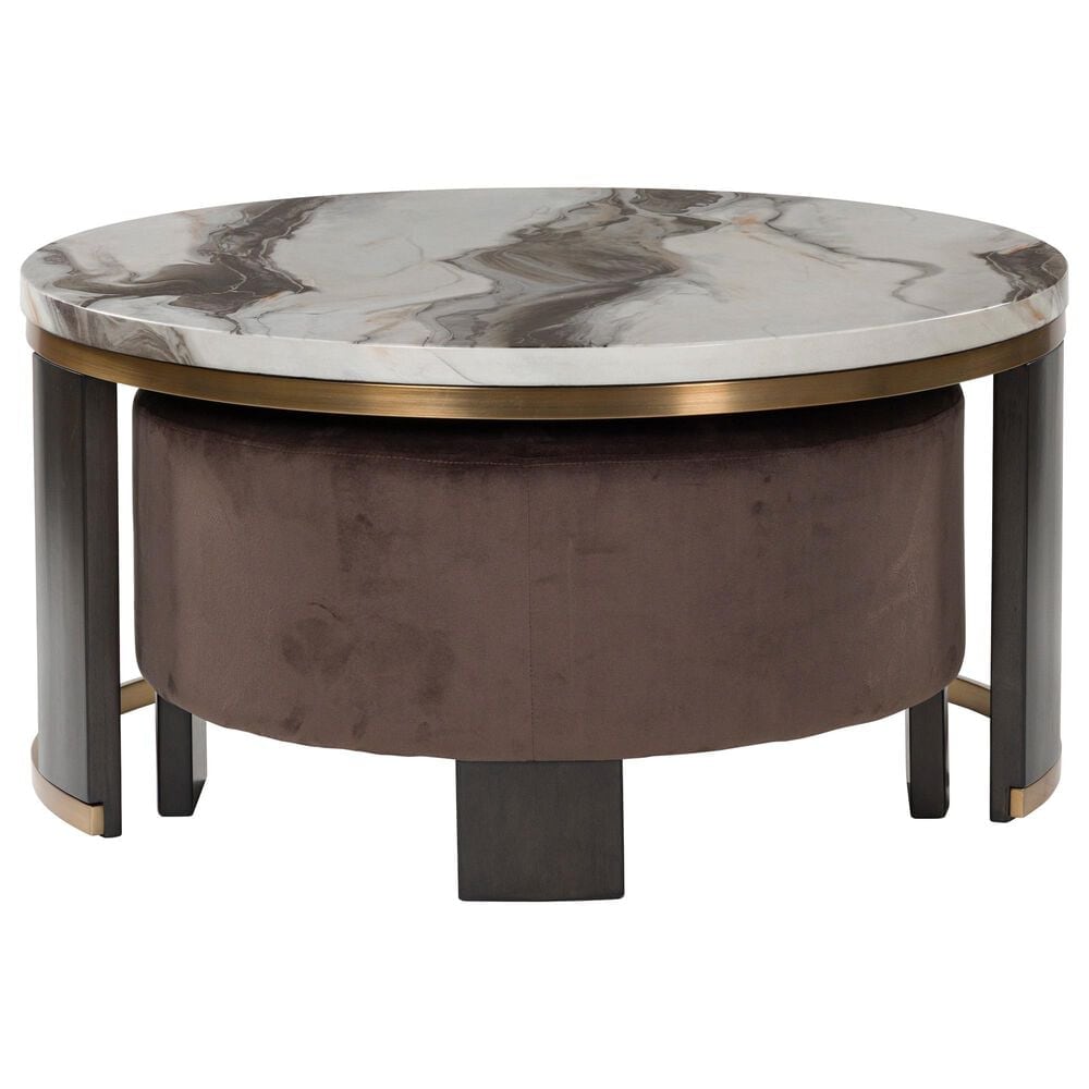 Ashley Jazmore 2-Piece Nesting Cocktail Table Set in Brown and Brass, , large