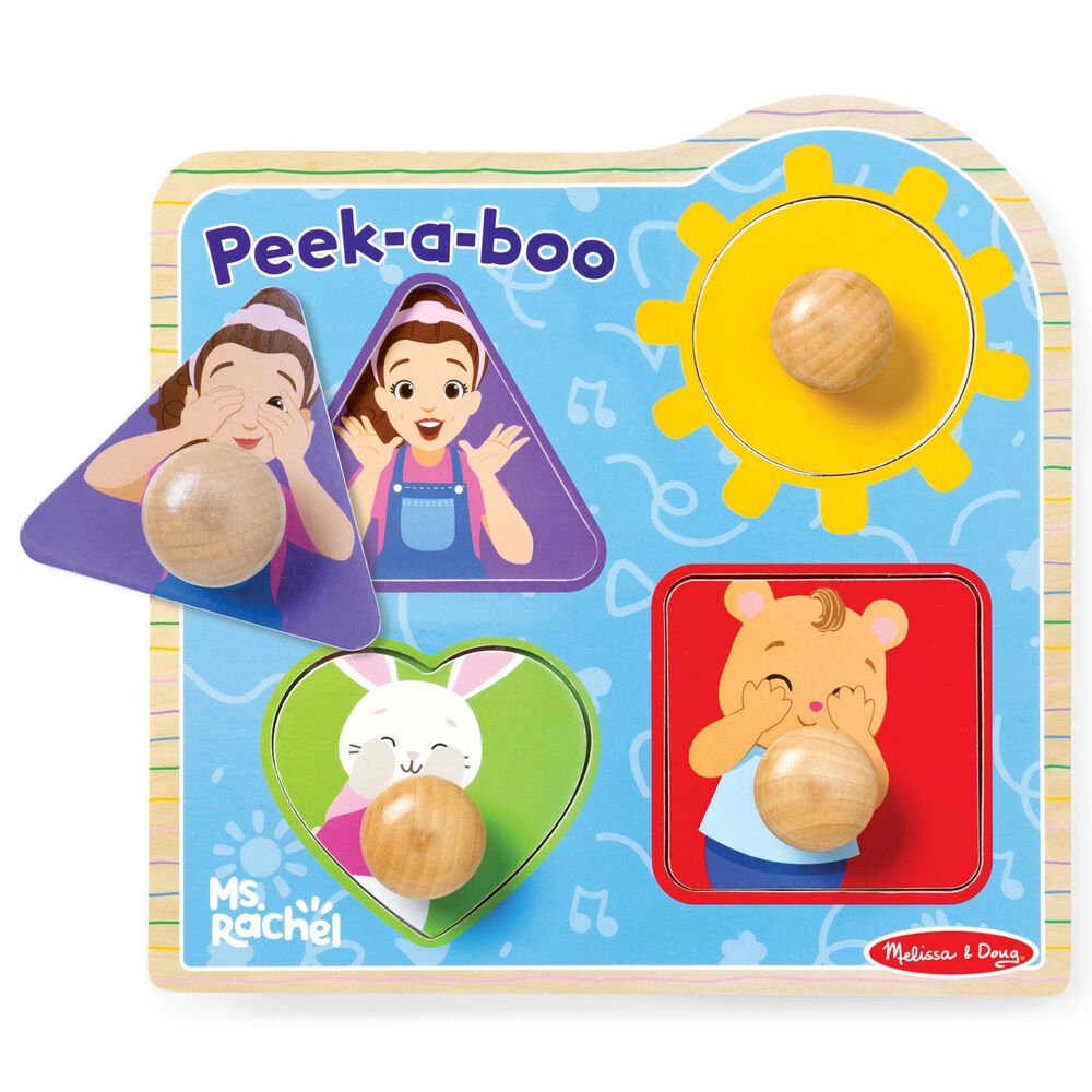 Melissa &amp; Doug 5-Piece Ms. Rachel Jumbo Knob Puzzles in Red, , large