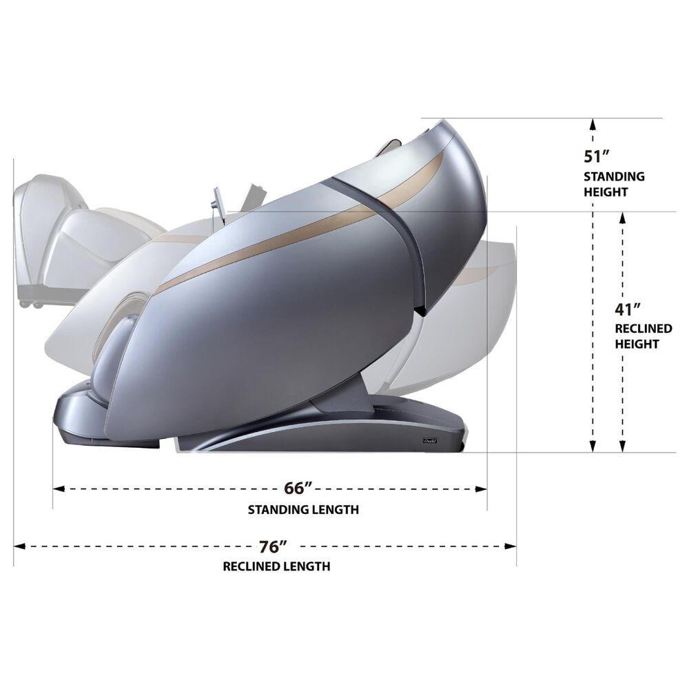 Osaki OS-Pro 4D DuoMax SE Zero Gravity Massage Chair in Stormy Grey, , large