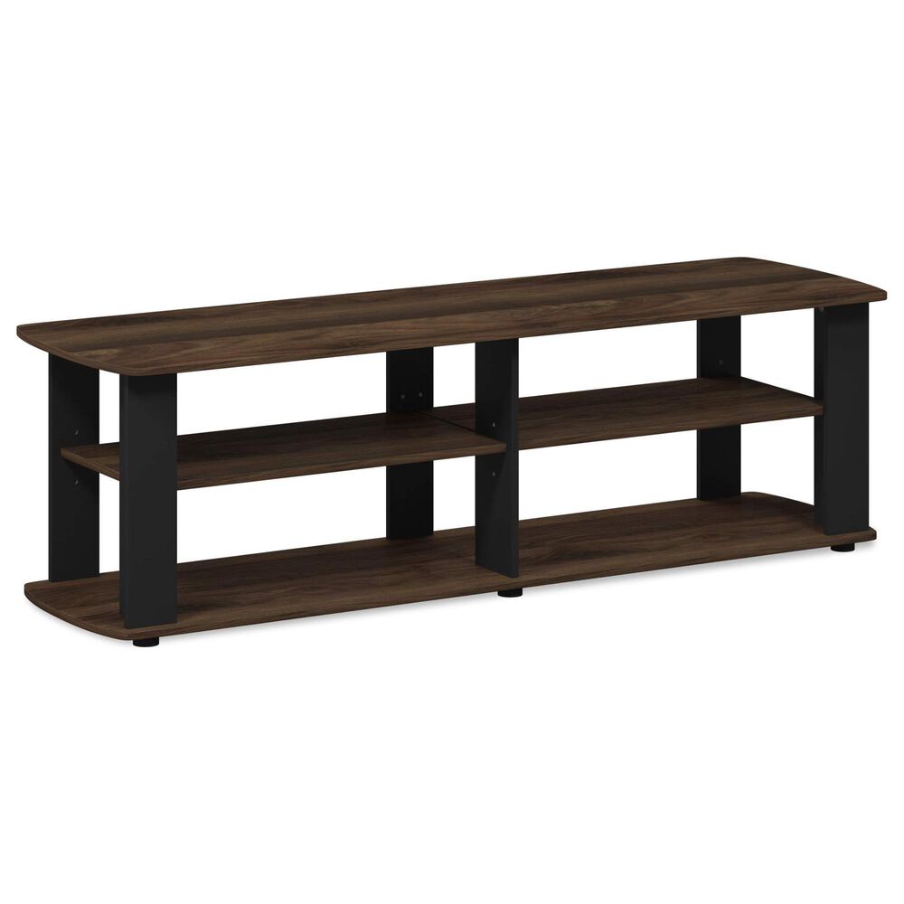 HOMLUX 43.3" Modern Entertainment Center TV Stand in Columbia Walnut and Black, , large