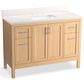 Kohler Hadron 48" Single Bathroom Vanity in Light Oak with 3 cm Bianco Bella Quartz Top and Oval Sink, , large
