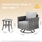 HOMLUX 3-Piece Patio Conversation Set with Square-Arm Swivel Rocking Chairs in Dark Gray, , large