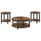 Ashley Roybeck 3-Piece Occasional Table Set in Light Brown and Bronze, , large