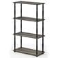 HOMLUX Turn-N-Tube 4-Tier Corner Open Storage Bookshelf in French Oak and Black, , large