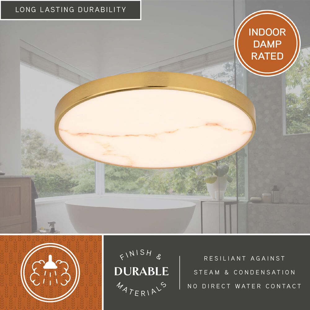 Vaxcel Aurelia 12" 1-Light Flush Mount in Brushed Brass, , large