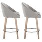 LumiSource Matisse 26" Swivel Counter Stool with Grey Fabric Upholstery in Whitewashed and Chrome (Set of 2), , large