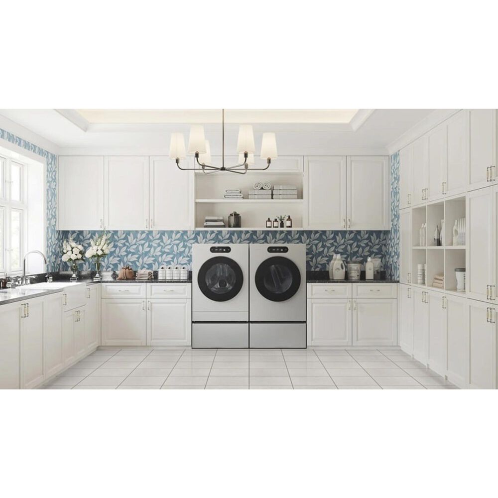 LG 5.8 Cu. Ft. Smart Front Load Washer and 9.0 Cu. Ft. Gas Dryer in Brushed Platinum Steel, , large