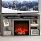 HOMLUX 47" Corner TV Stand with Electric Fireplace in French Oak Grey, , large