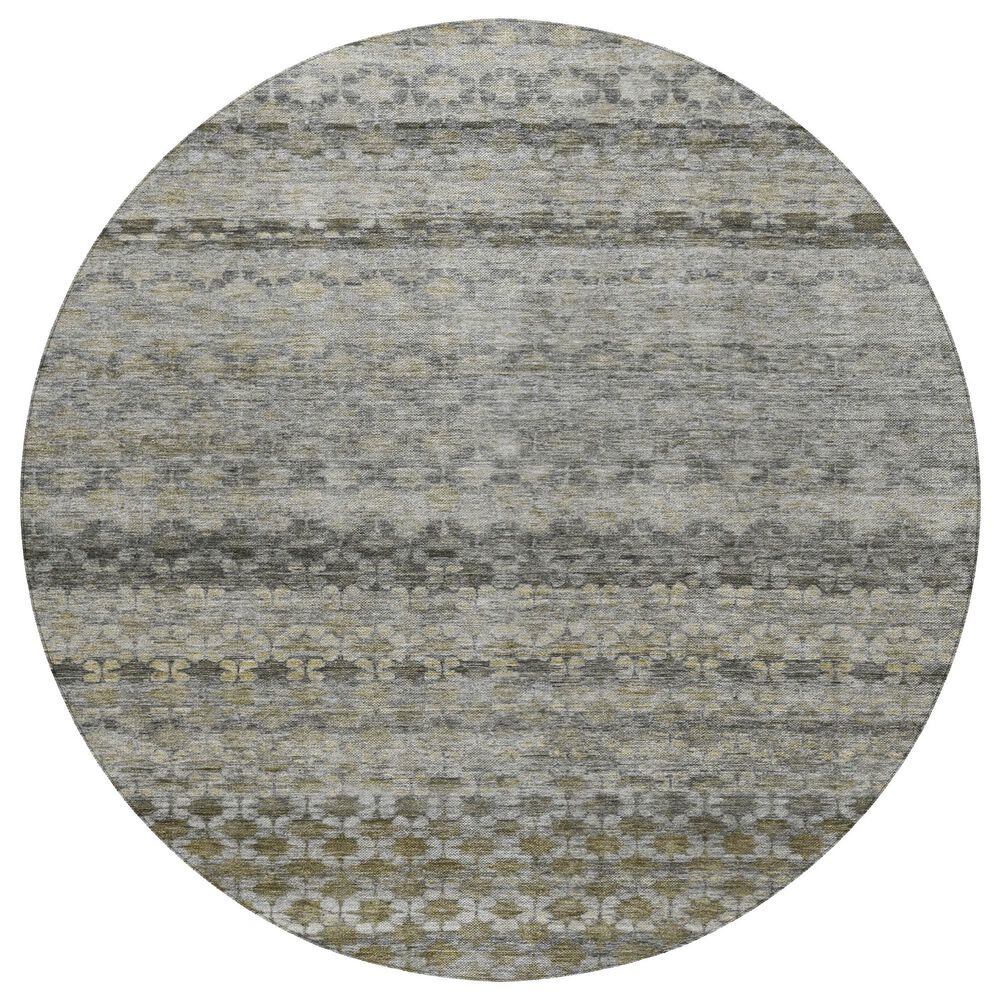 Dalyn Rug Company Burano BU6 8" Round Pewter Indoor/Outdoor Area Rug, , large