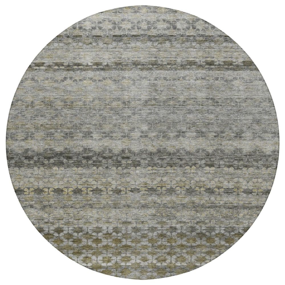 Dalyn Rug Company Burano BU6 8" Round Pewter Indoor/Outdoor Area Rug, , large