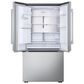 LG 23.7 Cu. Ft. 3-Door French Door Refrigerator with Zero Clearance in PrintProof Stainless Steel, , large