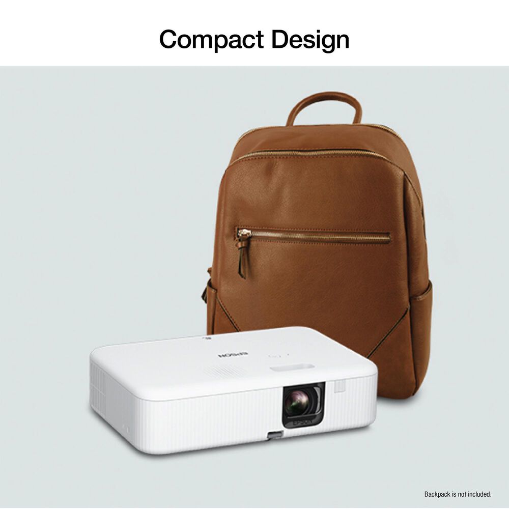 Epson EpiqVision Flex CO-FH02 Full HD 1080p Smart Streaming Portable Projector, 3-Chip 3LCD, Android TV, Bluetooth in White, , large