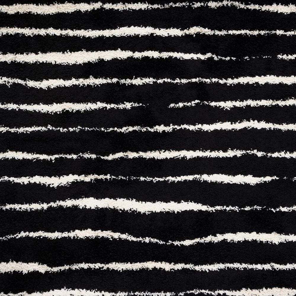 Safavieh Venus Shag VNS603Z 8' x 10' Black and Ivory Area Rug, , large
