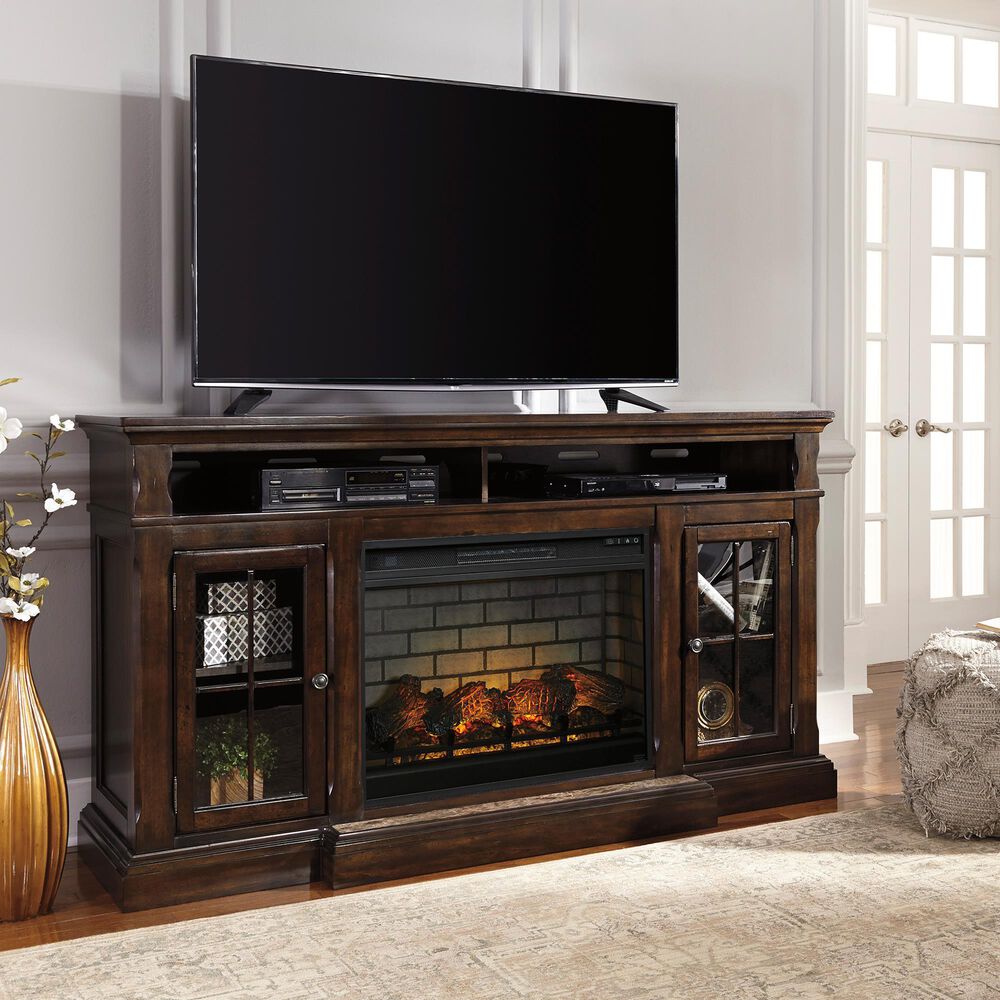 Ashley Roddinton 72" TV Stand in Dark Brown, , large