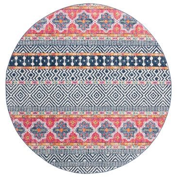 Safavieh Madison MAD797N 4" Round Navy and Ivory Area Rug, , large