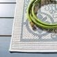 Safavieh Bermuda Floral 9" x 12" Ivory and Light Blue Indoor/Outdoor Area Performance Rug, , large