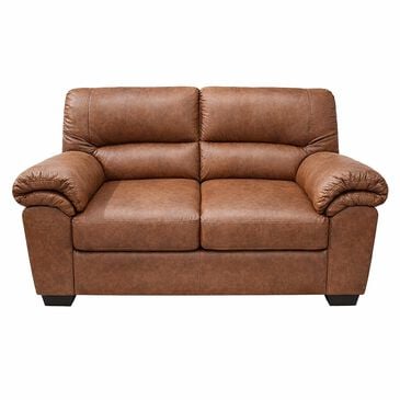Ashley WillowBend Stationary Loveseat in Caramel, , large