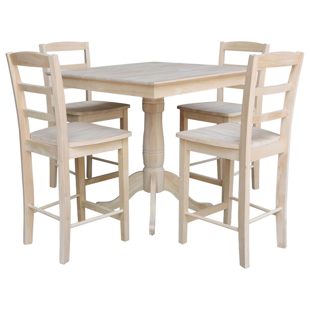 International Concepts 5-Piece Counter Height Dining Set in Unfinished, , large