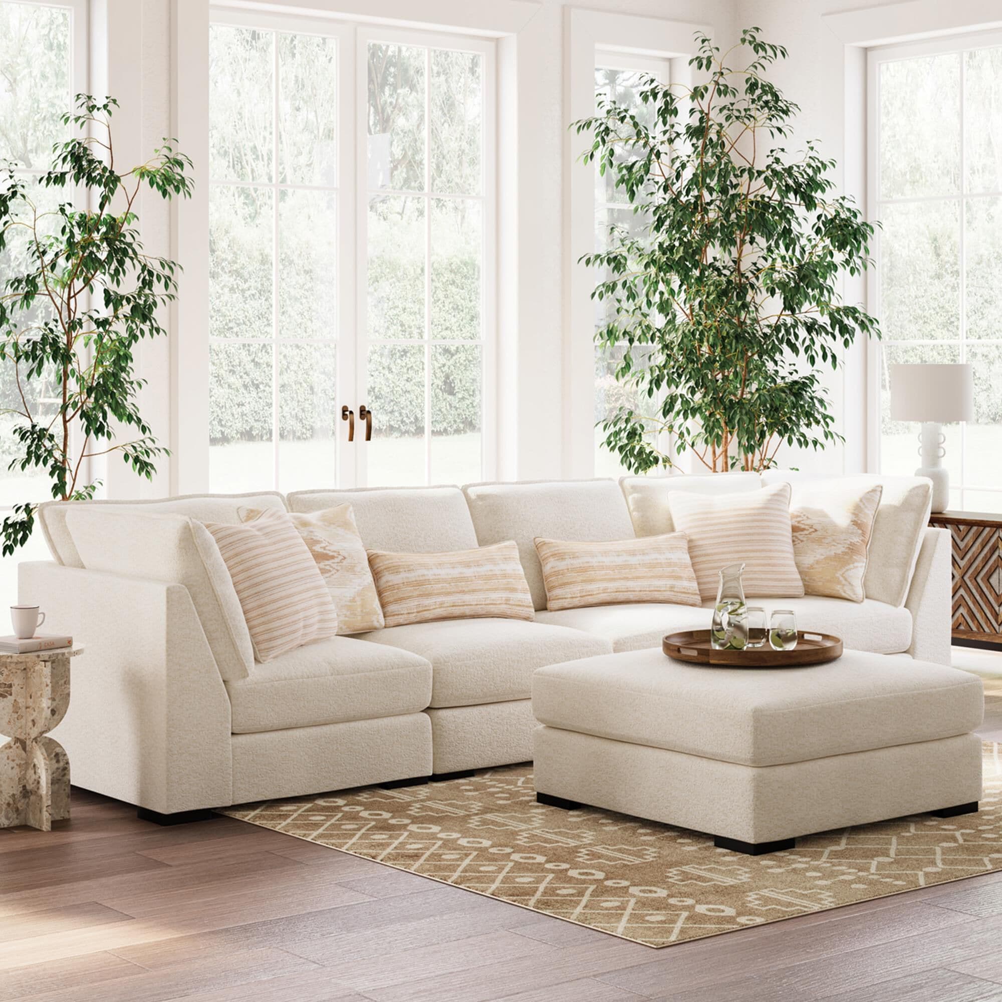 Ashley Donelson Creek 5-Piece Stationary Reversible Sectional in