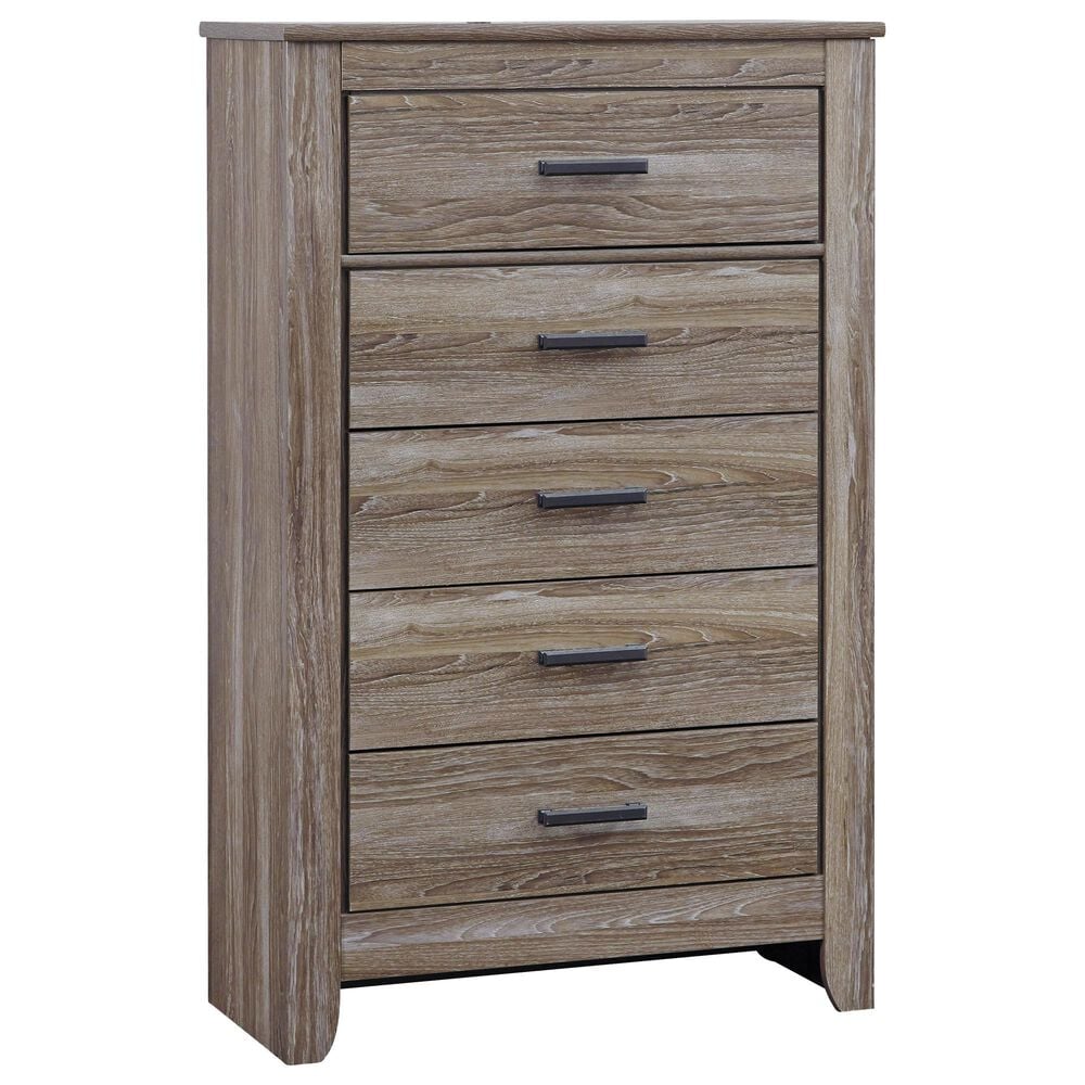 Ashley Zelen 5 Drawer Chest in Warm Gray, , large