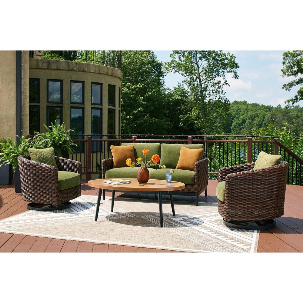 Ashley Horizon Hall Swivel Lounge Chair in Green, , large