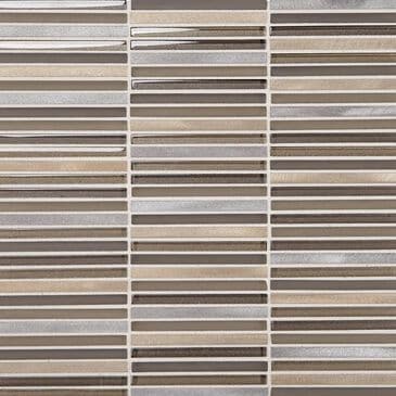 Dal-Tile Lucent Skies Crimson Dusk 3/8" x 4" on 12" x 12" Glass and Aluminum Mosaic Sheet, , large