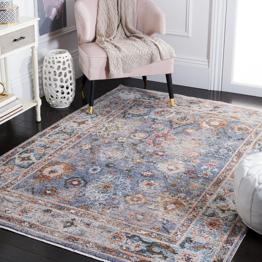 Safavieh Jasmine 5&#39;3&quot; x 7&#39;7&quot; Blue and Gold Area Rug, , large